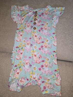 Posh Peanut Ruffle Butt Short Romper